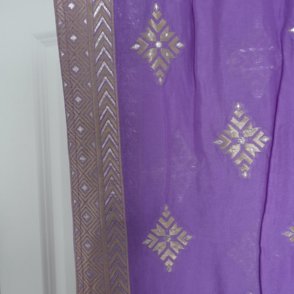 Only Purple Anarkali Kurta with Gold Embellishment - Picture 8 of 9